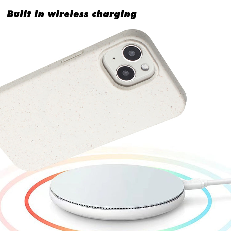 For iPhone 15 Wheat MagSafe Magnetic Straw Material + TPU Phone Case(White) - iPhone 15 Cases by buy2fix | Online Shopping UK | buy2fix