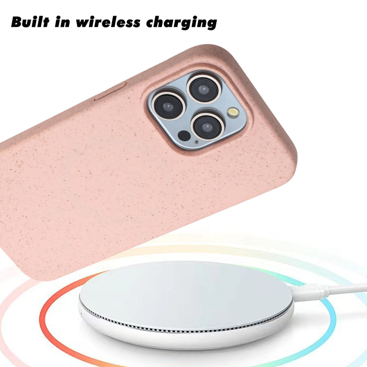 For iPhone 12 Pro Max Wheat MagSafe Magnetic Straw Material + TPU Phone Case(Pink) - iPhone 12 Pro Max Cases by buy2fix | Online Shopping UK | buy2fix