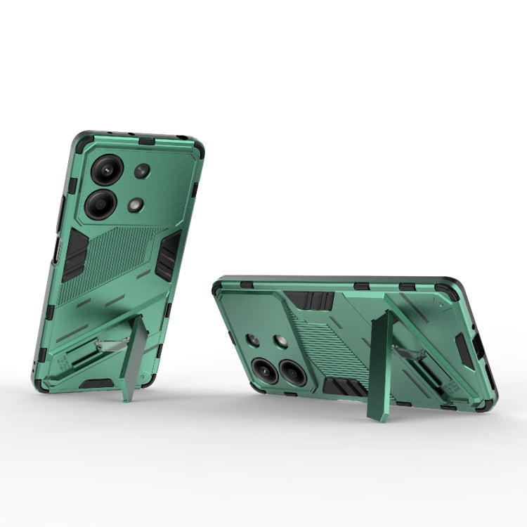 For Xiaomi Redmi Note 13R Pro 5G Punk Armor 2 in 1 PC + TPU Phone Case with Holder(Green) - Xiaomi Cases by buy2fix | Online Shopping UK | buy2fix