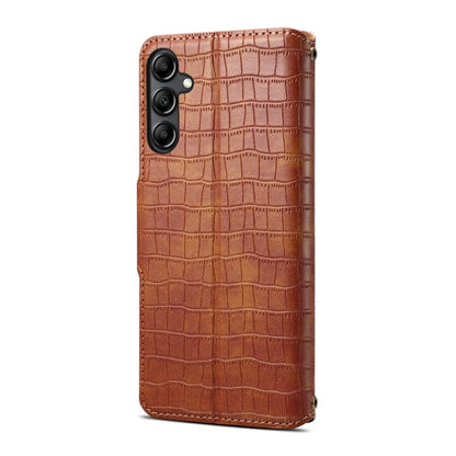 For Samsung Galaxy S23+ Denior Crocodile Texture Oil Edge Leather Phone Case(Brown) - Galaxy S23+ 5G Cases by Denior | Online Shopping UK | buy2fix