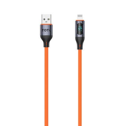 TOTU CB-7-L 15W USB to 8 Pin Digital Display Fast Charging Silicone Cable, Length: 1m(Orange) - Normal Style Cable by TOTUDESIGN | Online Shopping UK | buy2fix
