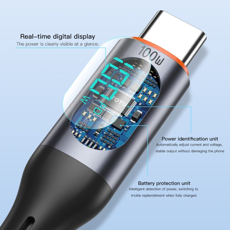 TOTU CB-7-L 15W USB to 8 Pin Digital Display Fast Charging Silicone Cable, Length: 1m(Orange) - Normal Style Cable by TOTUDESIGN | Online Shopping UK | buy2fix