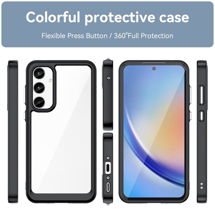 For Samsung Galaxy A35 Colorful Series Acrylic Hybrid TPU Phone Case(Black) - Galaxy Phone Cases by buy2fix | Online Shopping UK | buy2fix