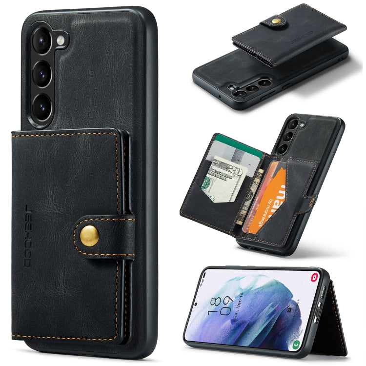 For Samsung Galaxy S24 5G JEEHOOD J01 Retro Magnetic Detachable Wallet Phone Case(Black) - Galaxy S24 5G Cases by JEEHOOD | Online Shopping UK | buy2fix