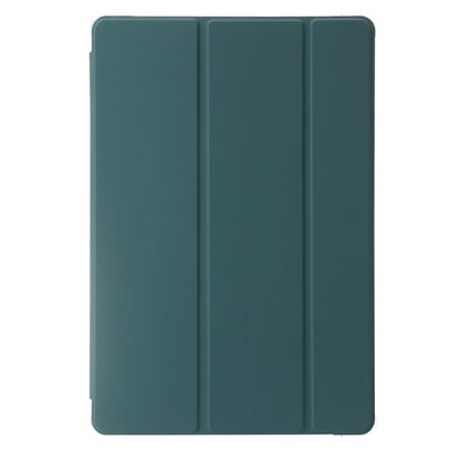 For Huawei Matepad 11 Pro 2024 Clear Acrylic 3-Fold Leather Tablet Case(Dark Green) - Huawei by buy2fix | Online Shopping UK | buy2fix