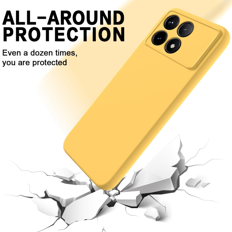 For Xiaomi Redmi K70/K70 Pro Solid Color Liquid Silicone Dropproof Full Coverage Phone Case(Yellow) - K70 Pro Cases by buy2fix | Online Shopping UK | buy2fix