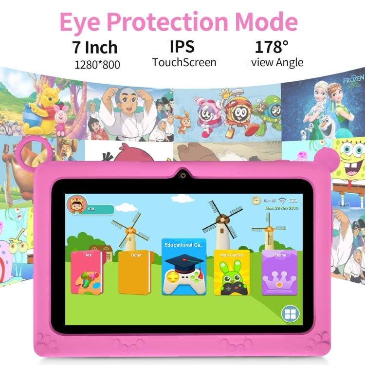 A133 7 inch Kid Tablet with Silicone Case,  2GB+32GB, Android 11 Allwinner A133 Quad Core CPU Support Parental Control Google Play(Pink) -  by buy2fix | Online Shopping UK | buy2fix