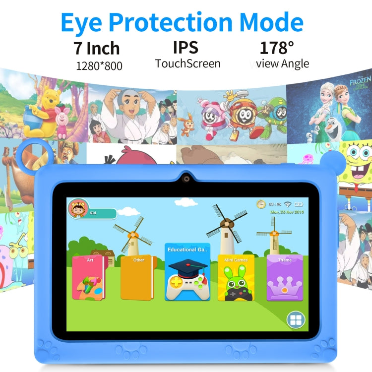 A133 7 inch Kid Tablet with Silicone Case,  2GB+32GB, Android 11 Allwinner A133 Quad Core CPU Support Parental Control Google Play(Blue) -  by buy2fix | Online Shopping UK | buy2fix