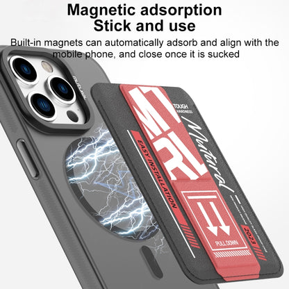 For iPhone 15 Pro Max mutural Chuncai Series Magnetic Holder Card Slot(White Grey) - iPhone 15 Pro Max Cases by Mutural | Online Shopping UK | buy2fix