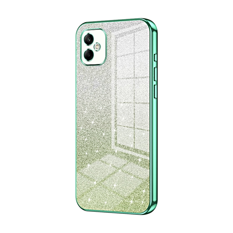 For Samsung Galaxy A05 Gradient Glitter Powder Electroplated Phone Case(Green) - Galaxy Phone Cases by buy2fix | Online Shopping UK | buy2fix