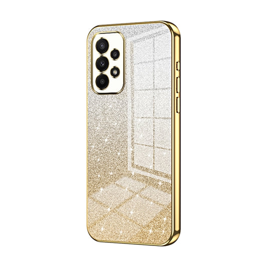 For Samsung Galaxy A23 Gradient Glitter Powder Electroplated Phone Case(Gold) - Galaxy Phone Cases by buy2fix | Online Shopping UK | buy2fix