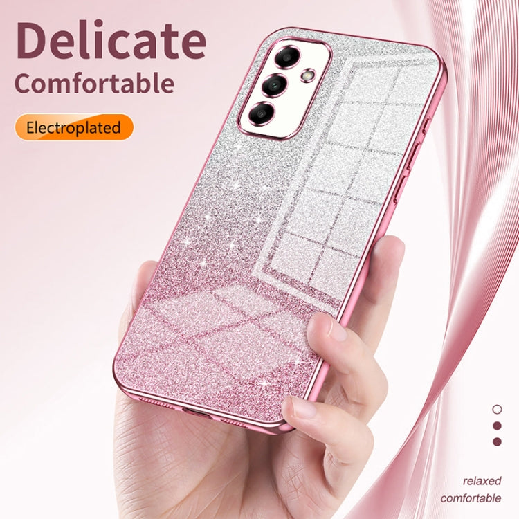 For Samsung Galaxy A33 5G Gradient Glitter Powder Electroplated Phone Case(Transparent) - Galaxy Phone Cases by buy2fix | Online Shopping UK | buy2fix