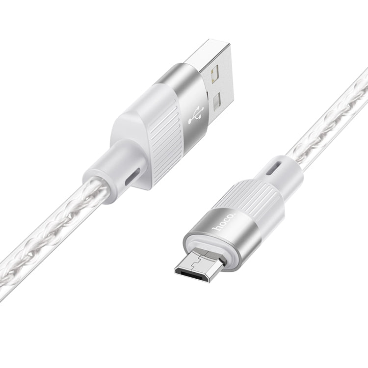 hoco X99 Crystal Junction 2.4A USB to Micro USB Silicone Charging Data Cable, Length:1m(Grey) - Micro USB Cable by hoco | Online Shopping UK | buy2fix