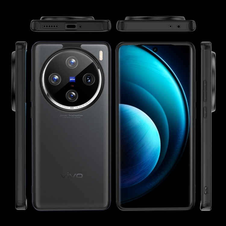 For vivo X100 Armor Clear TPU Hybrid PC Phone Case(Matte Black) - X100 Cases by buy2fix | Online Shopping UK | buy2fix