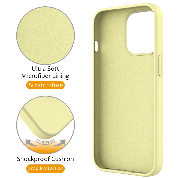 For iPhone 13 Pro MagSafe Magnetic Liquid Silicone Phone Case with Ring Holder(Yellow) - iPhone 13 Pro Cases by buy2fix | Online Shopping UK | buy2fix