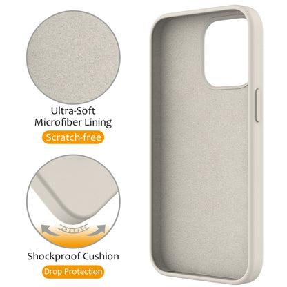 For iPhone 16 Pro Max Liquid Silicone MagSafe Magnetic Phone Case with Ring Holder(Antique White) - iPhone 16 Pro Max Cases by buy2fix | Online Shopping UK | buy2fix