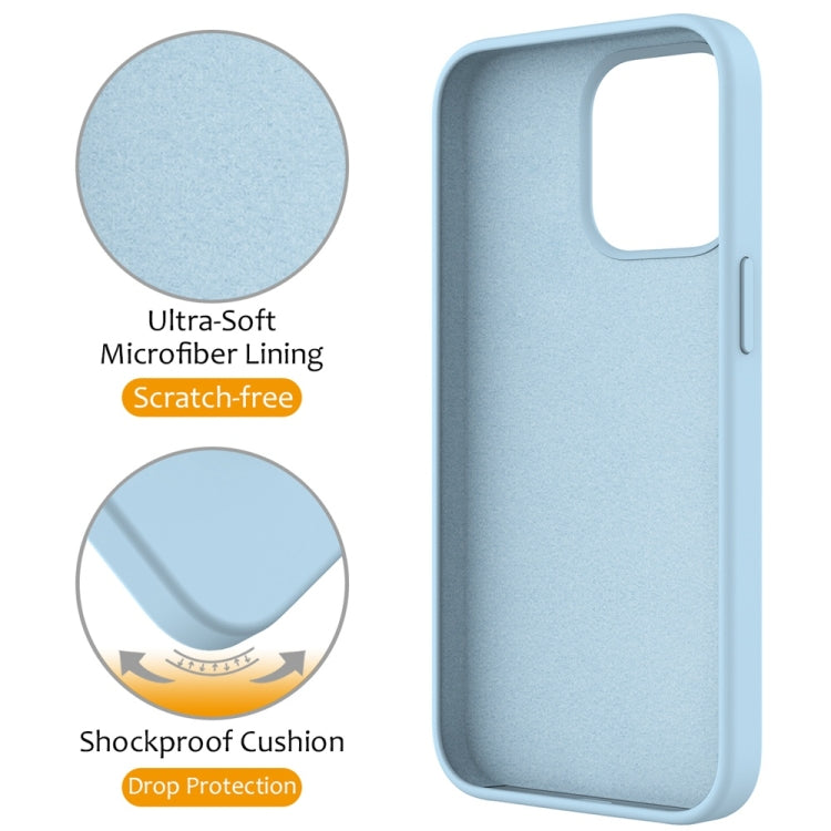 For iPhone 16 Pro Liquid Silicone MagSafe Magnetic Phone Case with Ring Holder(Sky Blue) - iPhone 16 Pro Cases by buy2fix | Online Shopping UK | buy2fix