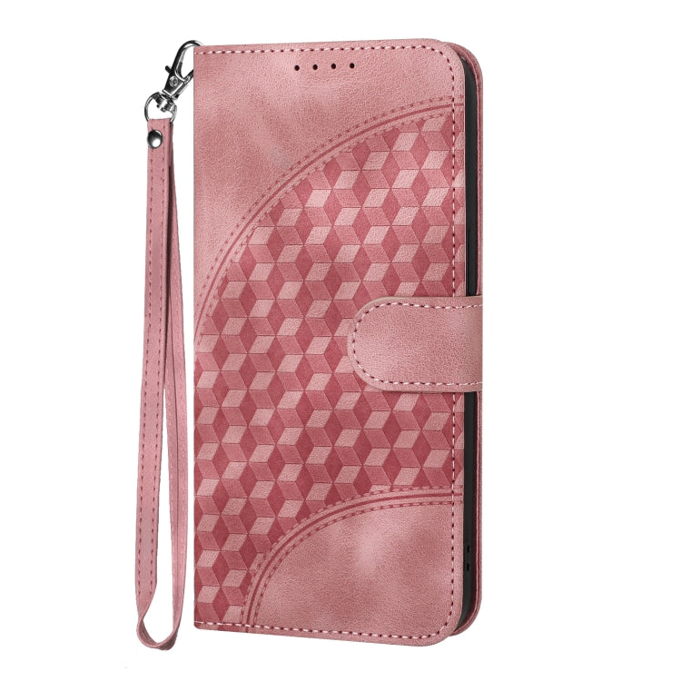 For OnePlus 12 YX0060 Elephant Head Embossed Phone Leather Case with Lanyard(Pink) - OnePlus Cases by buy2fix | Online Shopping UK | buy2fix