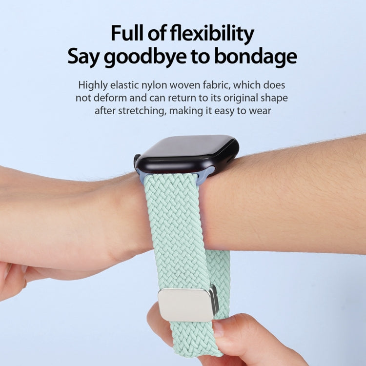 For Apple Watch SE 40mm DUX DUCIS Mixture Pro Series Magnetic Buckle Nylon Braid Watch Band(Light Mint) - Watch Bands by DUX DUCIS | Online Shopping UK | buy2fix