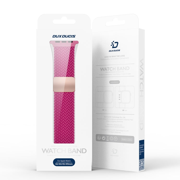 For Apple Watch Series 10 46mm DUX DUCIS Mixture Pro Series Magnetic Buckle Nylon Braid Watch Band(Raspberry Color) - Watch Bands by DUX DUCIS | Online Shopping UK | buy2fix