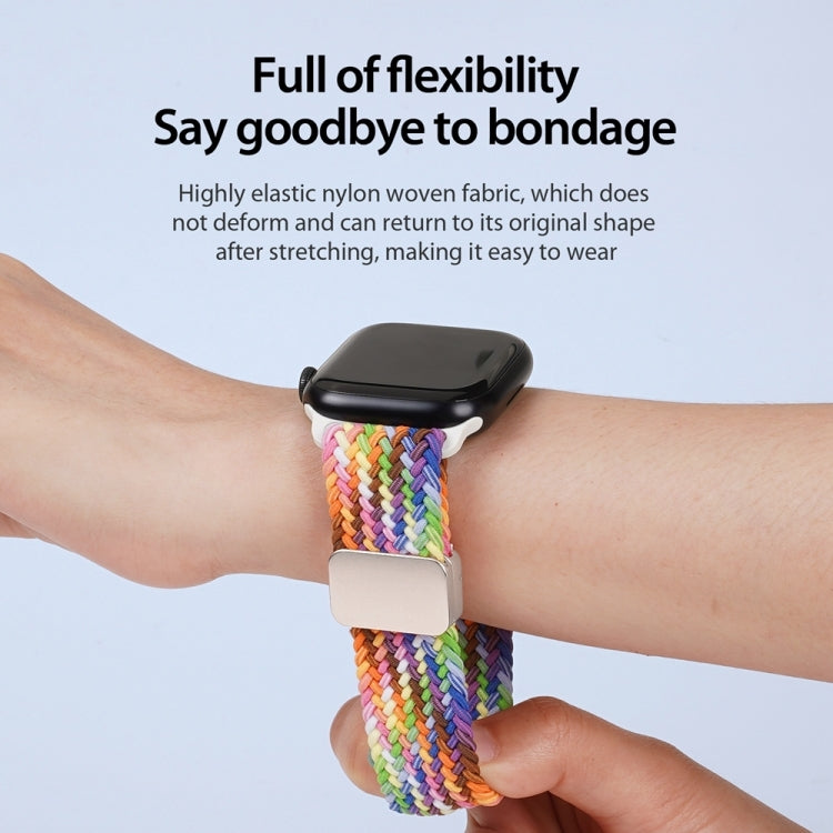 For Apple Watch Series 10 42mm DUX DUCIS Mixture Pro Series Magnetic Buckle Nylon Braid Watch Band(New Rainbow) - Watch Bands by DUX DUCIS | Online Shopping UK | buy2fix