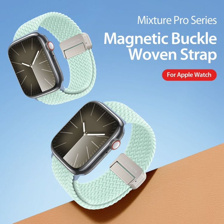 For Apple Watch Series 10 42mm DUX DUCIS Mixture Pro Series Magnetic Buckle Nylon Braid Watch Band(Light Mint) - Watch Bands by DUX DUCIS | Online Shopping UK | buy2fix