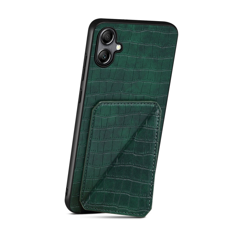For Samsung Galaxy A20 / A30 Denior Imitation Crocodile Leather Back Phone Case with Holder(Green) - Galaxy Phone Cases by Denior | Online Shopping UK | buy2fix