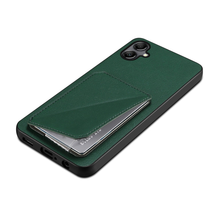 For Samsung Galaxy A05Gs Denior Imitation Calf Leather Back Phone Case with Holder(Green) - Galaxy Phone Cases by Denior | Online Shopping UK | buy2fix