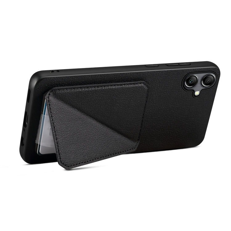 For Samsung Galaxy A70 Denior Imitation Calf Leather Back Phone Case with Holder(Black) - Galaxy Phone Cases by Denior | Online Shopping UK | buy2fix