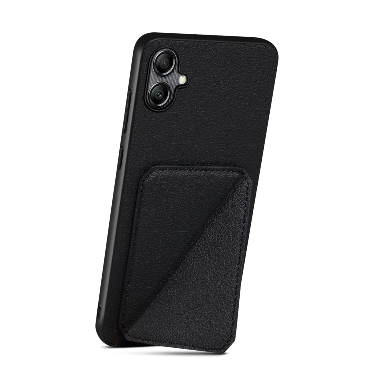 For Samsung Galaxy S23+ 5G Denior Imitation Calf Leather Back Phone Case with Holder(Black) - Galaxy S23+ 5G Cases by Denior | Online Shopping UK | buy2fix