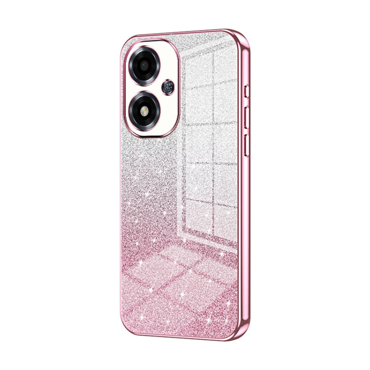 For OPPO A2m Gradient Glitter Powder Electroplated Phone Case(Pink) - OPPO Cases by buy2fix | Online Shopping UK | buy2fix