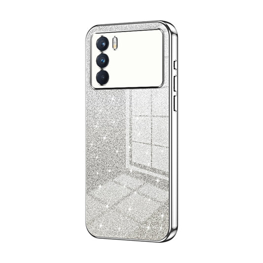 For OPPO K9 Pro Gradient Glitter Powder Electroplated Phone Case(Silver) - OPPO Cases by buy2fix | Online Shopping UK | buy2fix