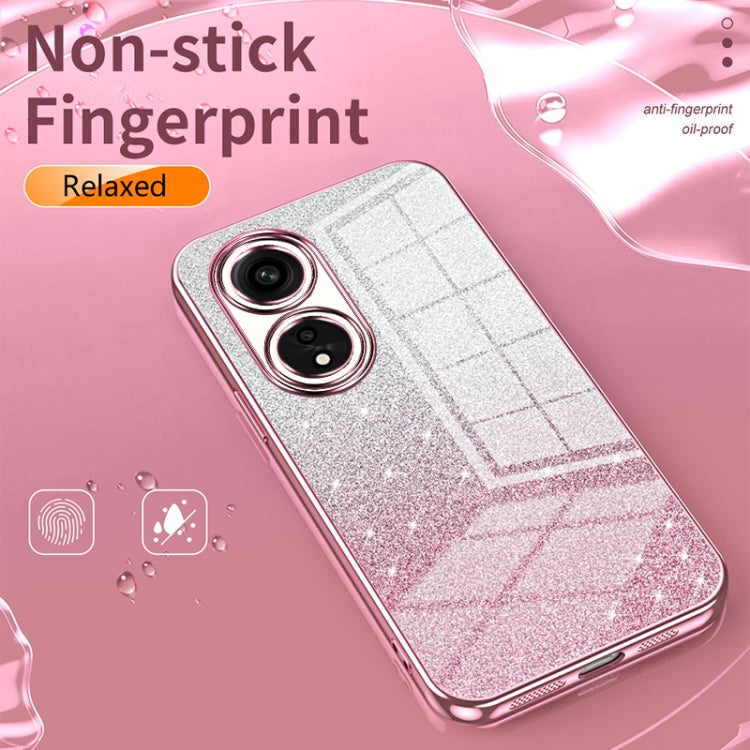 For OPPO Reno4 Pro Gradient Glitter Powder Electroplated Phone Case(Gold) - OPPO Cases by buy2fix | Online Shopping UK | buy2fix