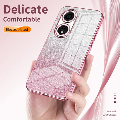 For OPPO A58 5G / A58x 5G Gradient Glitter Powder Electroplated Phone Case(Silver) - OPPO Cases by buy2fix | Online Shopping UK | buy2fix