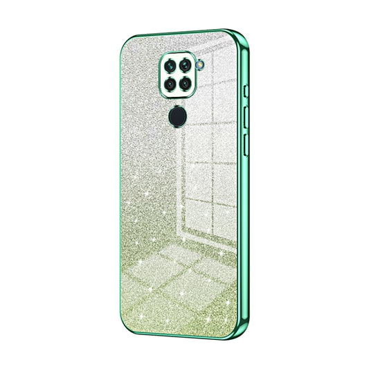 For Xiaomi Redmi Note 9 / 10X 4G Gradient Glitter Powder Electroplated Phone Case(Green) - Xiaomi Cases by buy2fix | Online Shopping UK | buy2fix