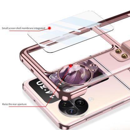 For OPPO Find N3 Flip GKK Electroplating Phone Case with Ring(Pink) - Find N3 Flip Cases by GKK | Online Shopping UK | buy2fix