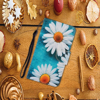 For Xiaomi Redmi Note 13 5G Colored Drawing Pattern Leather Phone Case(Daisy) - Note 13 Cases by buy2fix | Online Shopping UK | buy2fix