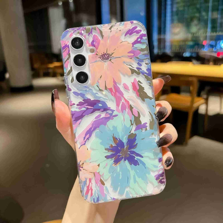For Samsung Galaxy S22+ 5G Electroplated Symphony Phone Case(Watercolor Flower) - Galaxy S22+ 5G Cases by buy2fix | Online Shopping UK | buy2fix