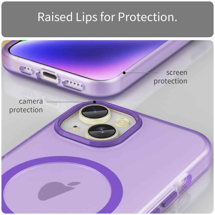 For iPhone 16 MagSafe Frosted Translucent TPU + PC Full Coverage Phone Case(Dark Purple) - iPhone 16 Cases by buy2fix | Online Shopping UK | buy2fix