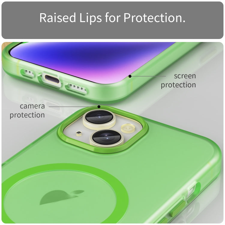 For iPhone 16 MagSafe Frosted Translucent TPU + PC Full Coverage Phone Case(Green) - iPhone 16 Cases by buy2fix | Online Shopping UK | buy2fix