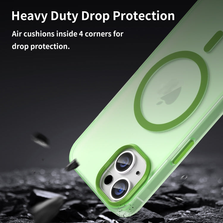 For iPhone 16 MagSafe Frosted Translucent TPU + PC Full Coverage Phone Case(Green) - iPhone 16 Cases by buy2fix | Online Shopping UK | buy2fix