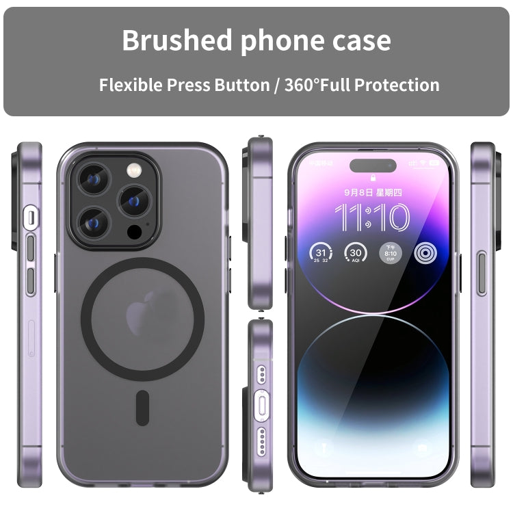 For iPhone 16 Pro Max MagSafe Frosted Translucent TPU + PC Full Coverage Phone Case(Black) - iPhone 16 Pro Max Cases by buy2fix | Online Shopping UK | buy2fix