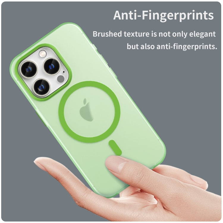 For iPhone 16 Pro Max MagSafe Frosted Translucent TPU + PC Full Coverage Phone Case(Green) - iPhone 16 Pro Max Cases by buy2fix | Online Shopping UK | buy2fix