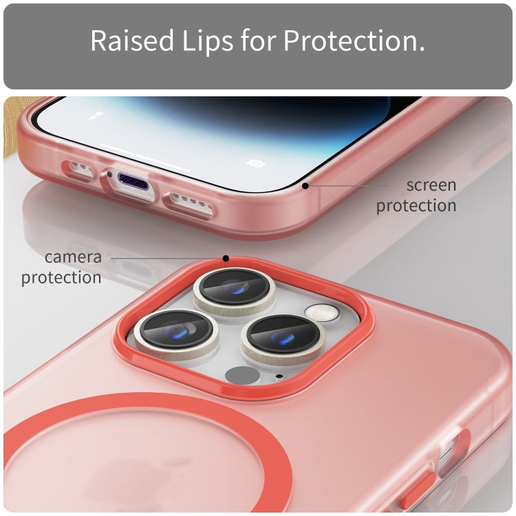 For iPhone 16 Pro Max MagSafe Frosted Translucent TPU + PC Full Coverage Phone Case(Red) - iPhone 16 Pro Max Cases by buy2fix | Online Shopping UK | buy2fix