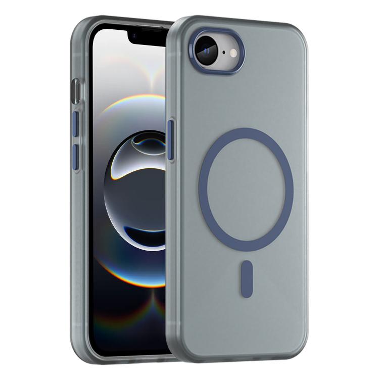 For iPhone 16e MagSafe Frosted Translucent TPU + PC Full Coverage Phone Case(Dark Blue) - iPhone 16e Cases by buy2fix | Online Shopping UK | buy2fix