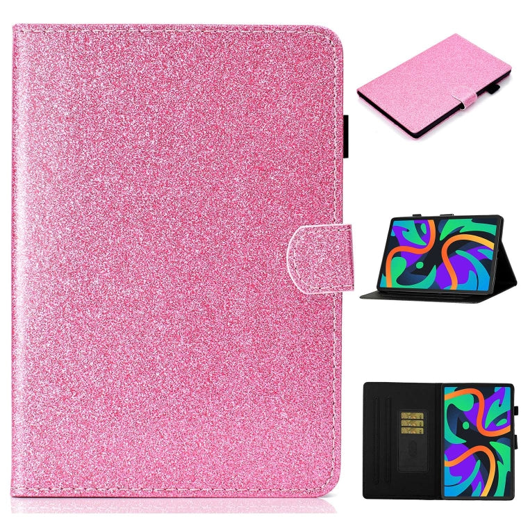 For Lenovo Tab M11/ Xiaoxin Pad 11 2024 Varnish Glitter Powder Smart Leather Tablet Case(Pink) - Lenovo by buy2fix | Online Shopping UK | buy2fix
