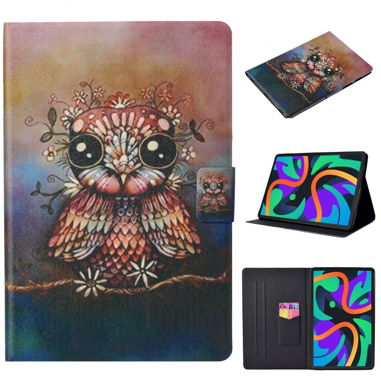 For Lenovo Tab M11/ Xiaoxin Pad 11 2024 Voltage Coloured Drawing Smart Leather Tablet Case(Owl) - Lenovo by buy2fix | Online Shopping UK | buy2fix