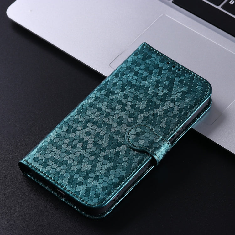 For OnePlus 13 5G Honeycomb Dot Texture Leather Phone Case(Green) - OnePlus Cases by buy2fix | Online Shopping UK | buy2fix