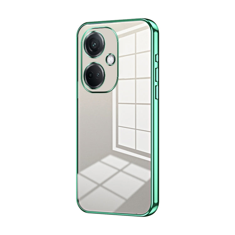 For OPPO K11 Transparent Plating Fine Hole Phone Case(Green) - OPPO Cases by buy2fix | Online Shopping UK | buy2fix
