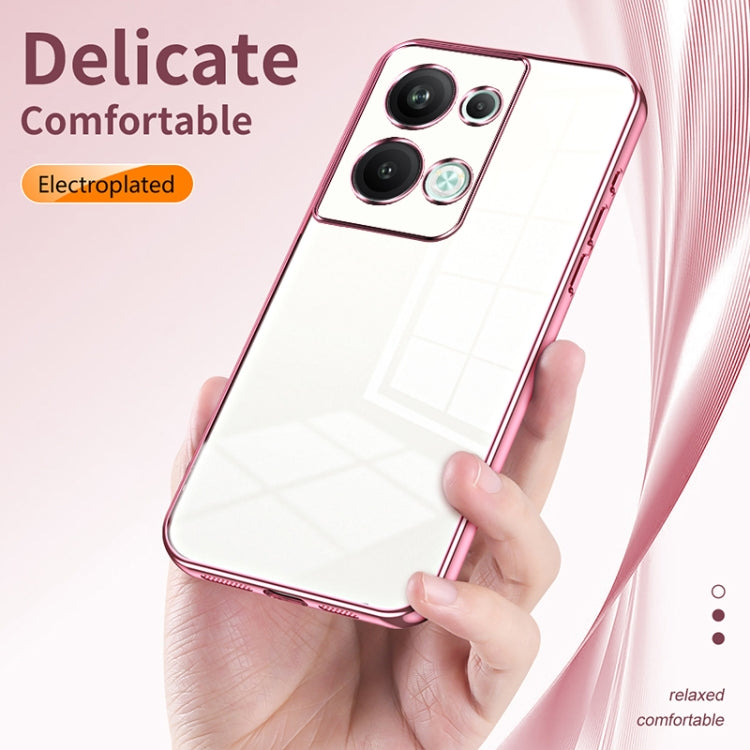 For OPPO Reno9 Pro+ Transparent Plating Fine Hole Phone Case(Transparent) - OPPO Cases by buy2fix | Online Shopping UK | buy2fix